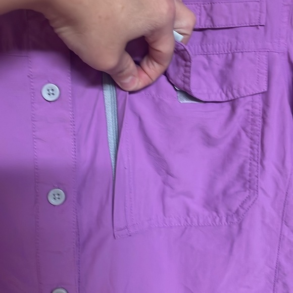 Habit size XL Purple Lightweight Button Down Short Sleeve Shirt with Pockets - Picture 5 of 16